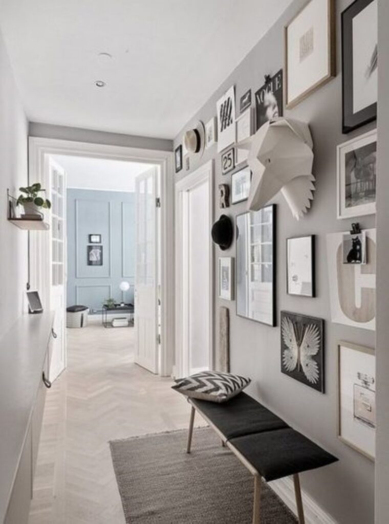 Couloir bicolore en blanc et gris