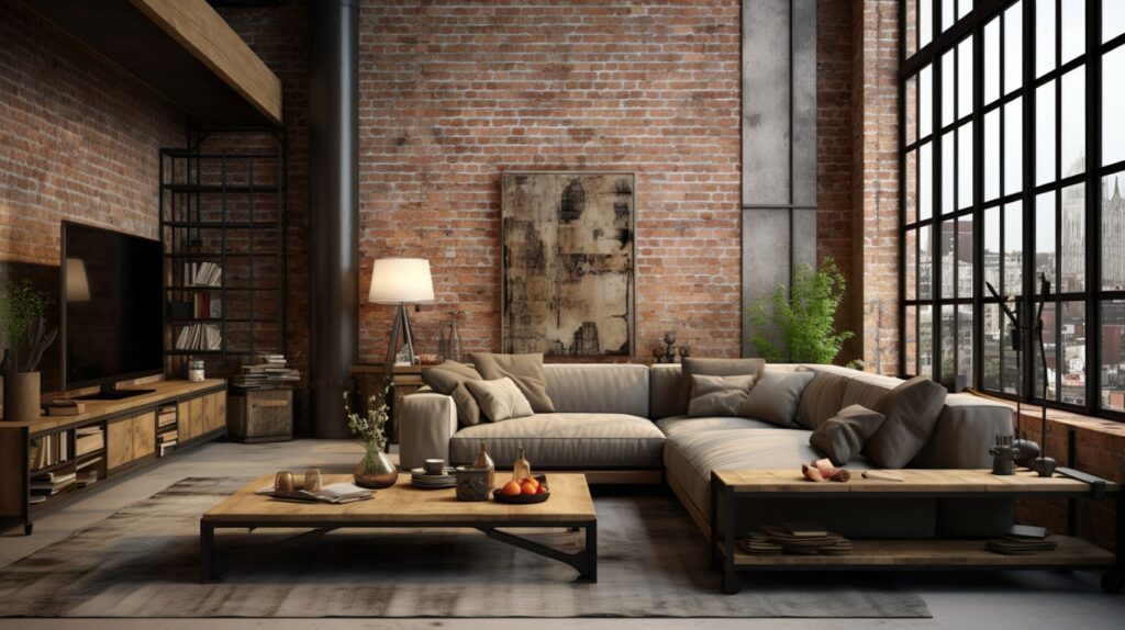 Salon Style Industriel Cosy