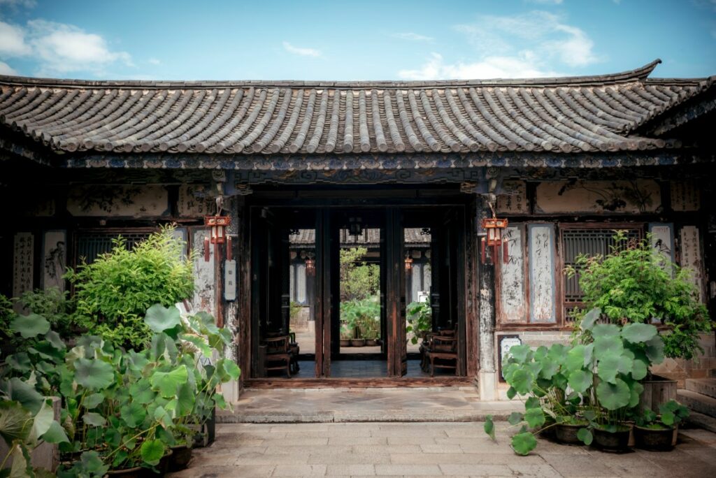 Entrée d'une maison chinoise traditionnelle