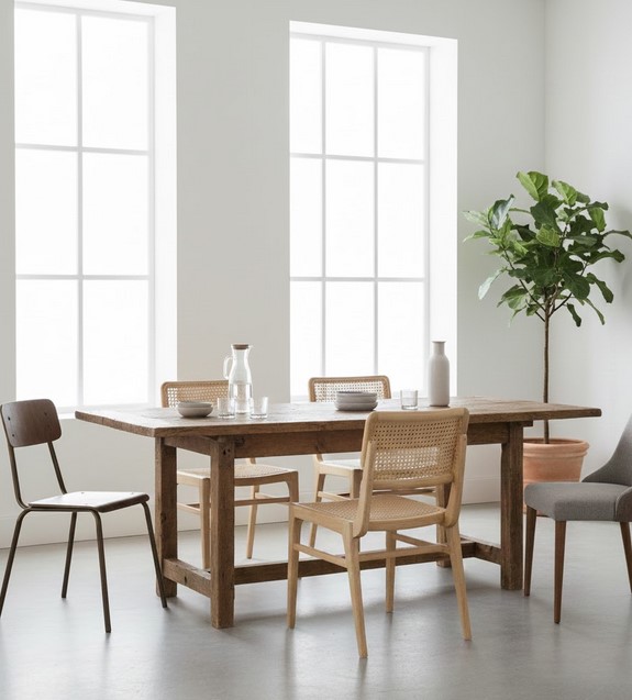 chaise cannage + bois